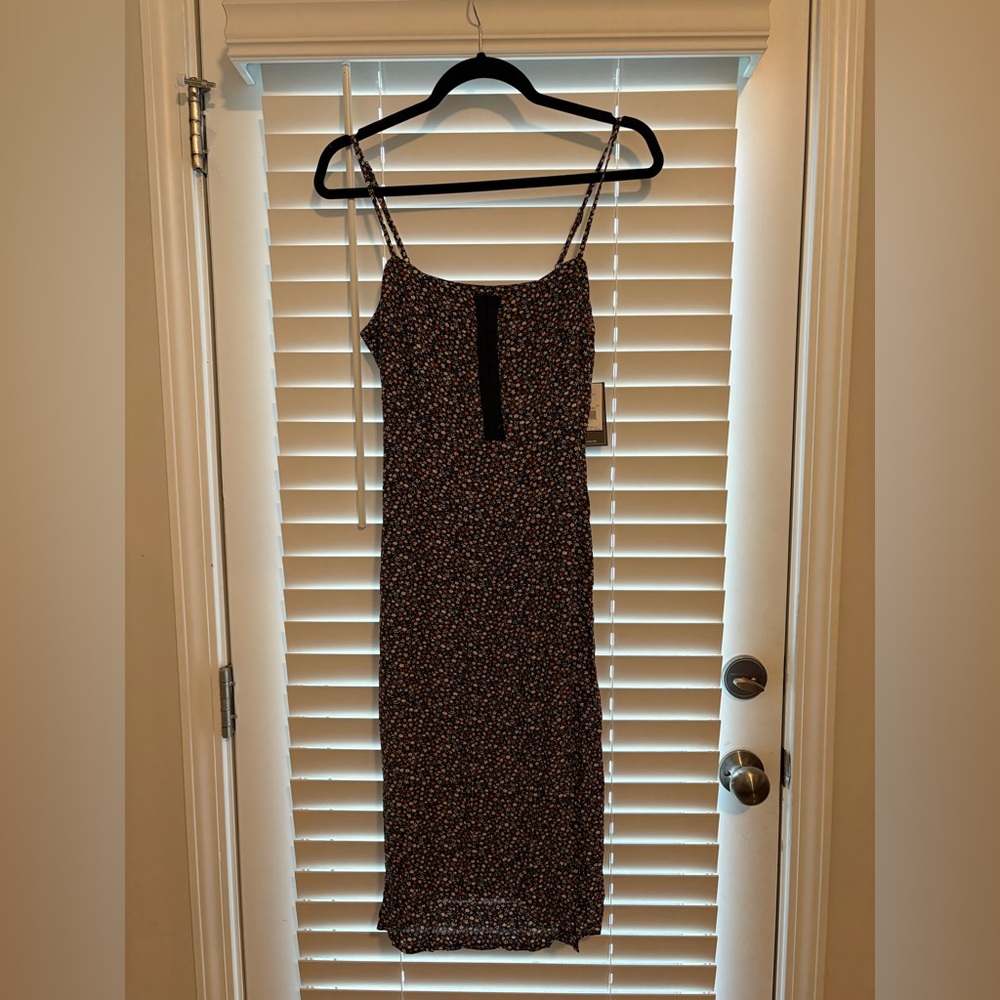 Volcom Black Floral Midi Dress